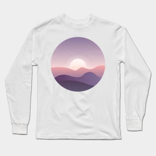 Sunrise landscape illustration Long Sleeve T-Shirt